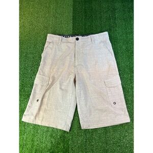 Vintage No Fear Performance Cargo‎ Shorts Tan Heathered Utility Pockets Size 32